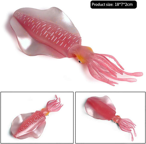 Realistic Reef Squid Model Toys, Simulated Sea Life Animals Figurine Collection for Science Educational Props