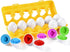 MAGIFIRE Playtime Matching Eggs for Toddlers - 12 Matching Eggs with Shapes and Colors