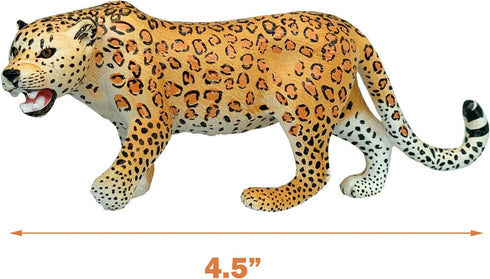 Gemini&Genius Jaguar Toys, Safari Animal Cheetah and Leopard Family Playset Figures, Wildlife World Models, Birthday