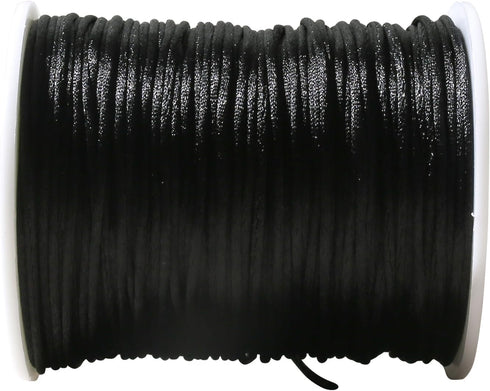 Promise Babe Black Satin Rattail Cord for Baby Teething Necklace, 75m DIY Teether Craft Supplies Line