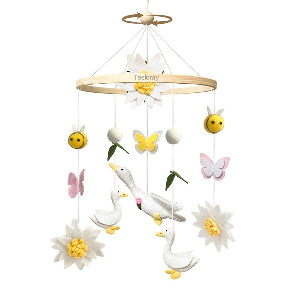 Baby Mobile for Crib Goose Nursery Decor Handmade Felt Crib Mobile for