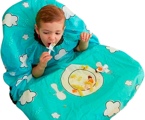 grabease Allover Waterproof Bib for Self-Feeding Infants and Toddlers, Machine Washable, Ages