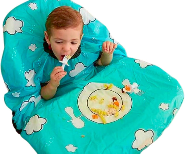 grabease Allover Waterproof Bib for Self-Feeding Infants and Toddlers, Machine Washable, Ages