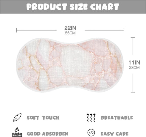 decor gift 4 Pack 22x11in Cotton Baby Burp Cloth Soft and Absorbent? Rose Gold Luxury Marble Texture Feed Cloth