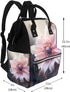 OUSIKA Backpack Daypacks Flower Blossom Print Diaper Bag Multifunction Laptop Travel Large Nappy Bag, Black, One Size
