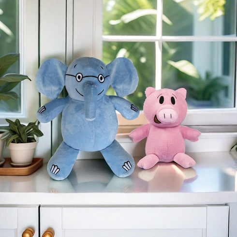Generic (2PC) New Blue Elephant and Pink Pig Plush Toys,for Boys and Girls Animal Toys,Christmas Valentine's Day Room