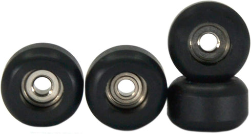 Teak Tuning CNC Polyurethane Fingerboard Bearing Wheels, Black - Set of 4 Durable Wheels with Hard Durometer