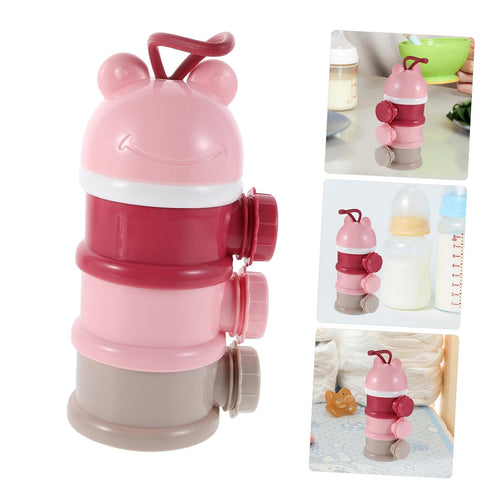 Colorful Three Layer Formula Storage Container for Travel Airtight Seal Easy Dispensing Snack Holder with Individual