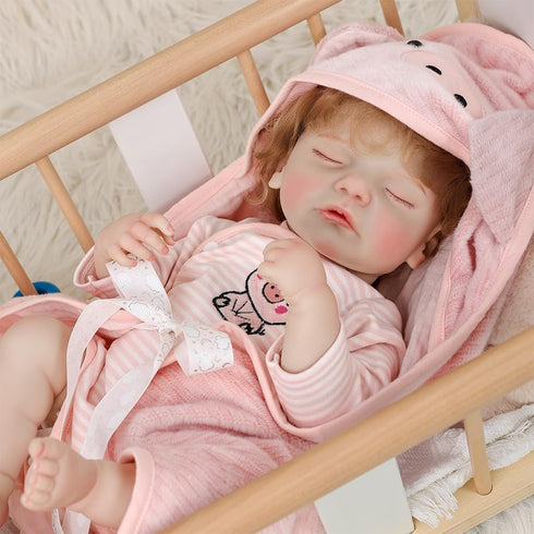 22 Inches 55 cm Lifelike Reborn Baby Doll, Vinyl Newborn Doll with Removable Dress, Realistic Baby Doll with Magnetic