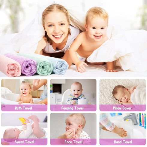 24-Pack(7''x9''), Orighty Baby Washcloths Microfiber Coral Fleece Baby Towels, Super Soft and Absorbent Wash Cloths