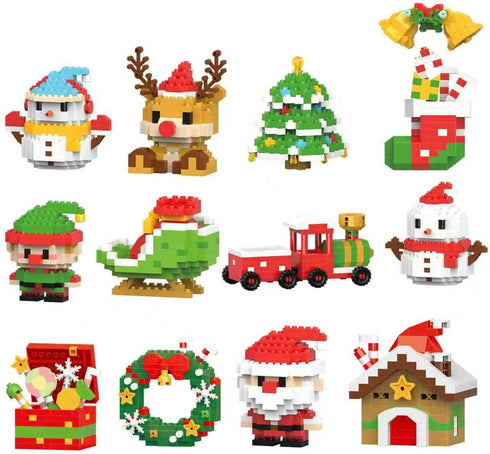 NDZUI 2025 Christmas Building Blocks Set, Stacking Bricks Christmas Decorations and Gifts Building