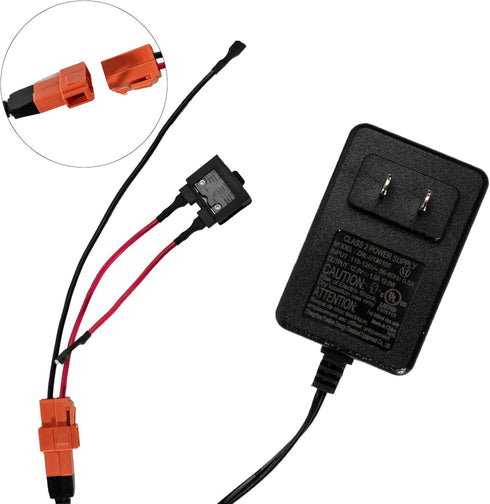 12 Volt Charger for Kids Ride On Toys, Battery Wire & Socket Adapter for 12V Electric Car Riding Toy