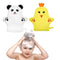 KFHENSOMR 2PCS Baby Bath Mitt Washcloths Gloves Panda Chicken Toddler Soft Washcloths for
