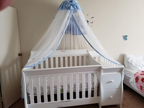 Joylife Blue Baby Canopy Netting for Toddler Bed - Bug Protection