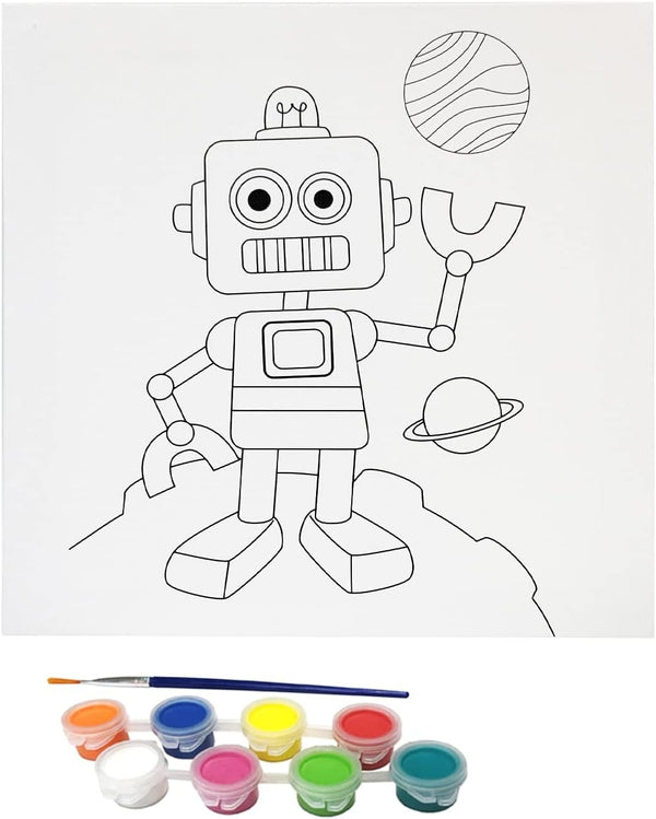 Misco Toys Canvas Paint Party Kits, 11 Piece Art kit Pre-Drawn Outline