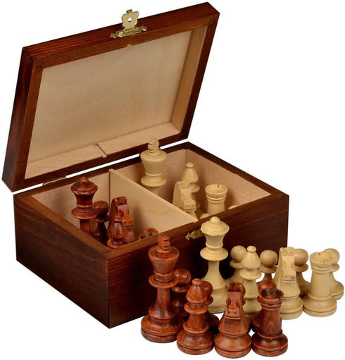 Muba European Professional Tournament Chess Pieces No.4 with Wood Storage Case - Chess and Games Shop