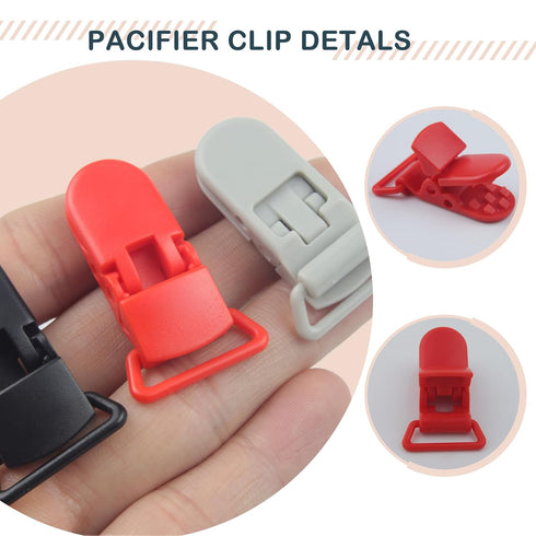 50-Pack (10 Pacifier Clip Replacement Ends - BPA-Free Plastic Fasteners for DIY Baby Crafts, Sewing Bibs & Blankets