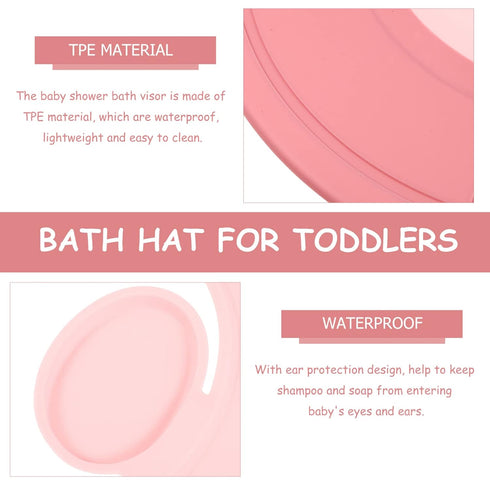 Vaguelly Baby Waterproof Ear Protection Hat Tpe Material Shampoo Cap Visor Toddler Bath Visor Hat Baby Hair Wash Shield
