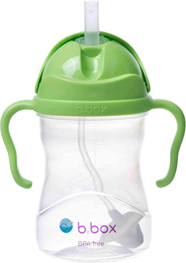 box Sippy Cup with Weighted Straw, Leak Proof and Spill Proof, Easy Grip for Babies 6m+ to Toddlers (Apple, 8oz)