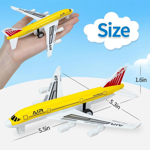 3 4 5 6 7 Airplane Toys, Metal Plane Pull Back Airplane Toys for Years Old Boys Girls, Die Cast Aircraft Plane Models