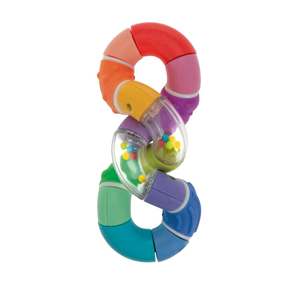 Nuby Twista Teether Toy for Babies, Multicolor Rattle for Teething Relief, Suitable for 6+ Months