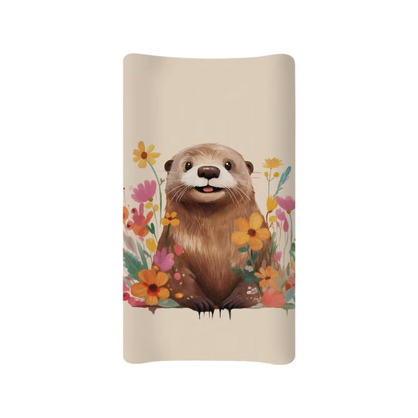 Breathable Diaper Changing Pad Cover for Baby Girls and Boys, Soft Changing Table Sheets 16 * 32 Inches, Otter Floral