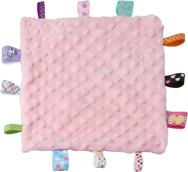 CREVENT Tag Security Blankets for Babies, Soft Small Loveys for Girls, Baby