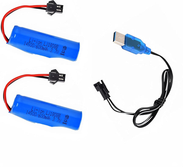 Cecicebb 2 Pack 3.7V 600mAh Li-ion Rechargeable Battery with USB Charger Cable for