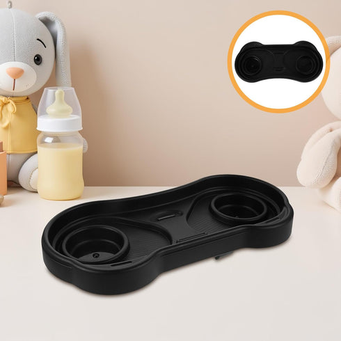 Universal Stroller Snack Tray with Cup Holder, Panda-Shaped Plastic Stroller Tray Accessory for Travel and Daily