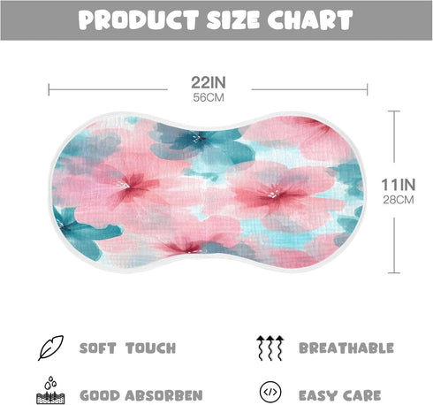 YETTASBIN Mint Flower Muslin Baby Burp Cloth, Super Soft Absorbent Cotton Burp Rag Baby Bibs Feeding Cloth for Newborn