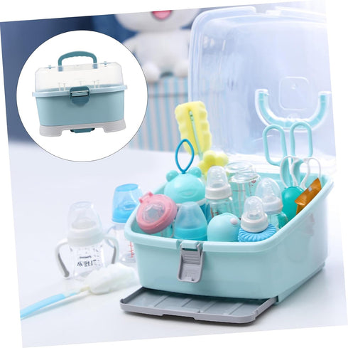 Bottle Storage Box with Draining Drying Rack Portable Milk Bottle Case Organizer for Supplies Lightweight and Wear
