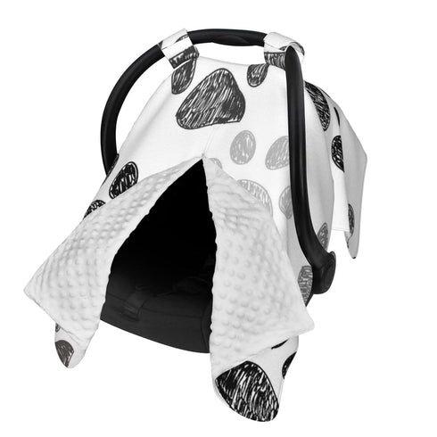 Zhbvncp Dog Paw Print Black White Baby Car Seat Cover & Breastfeeding Nursing