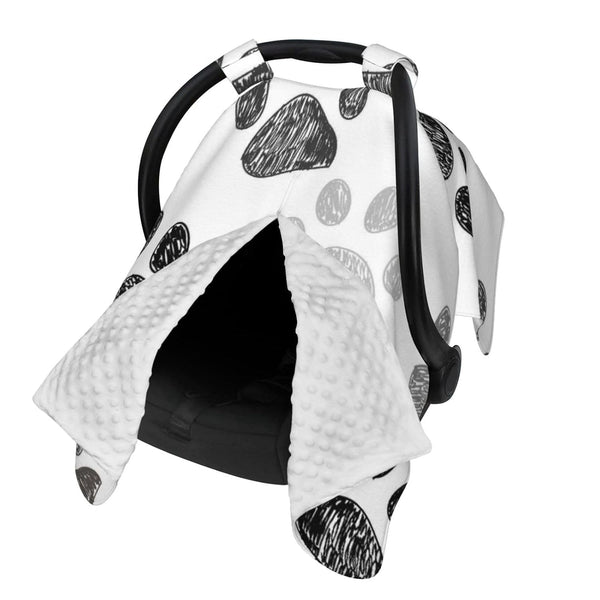 Zhbvncp Dog Paw Print Black White Baby Car Seat Cover & Breastfeeding Nursing