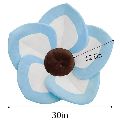 Flower Baby Bath Pad, Infant Bathtub Mat for Bathtub Tub Sink (White Blue)