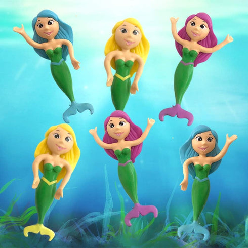 Set 12 ArtCreativity Bendable Mermaid Figures, of Flexible Magical Figurines, Stress Relief Fidget Toys for Kids