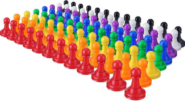 Hestya 96 Pcs Board Game Pieces Multicolor Plastic Pawn Pieces for Board