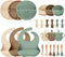 24 PCS Silicone Baby Feeding Set, Baby Led Weaning Supplies Includes Suction