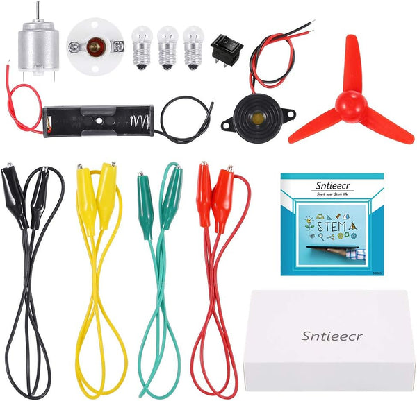 Sntieecr Electric Circuit Motor Kit, Dc Motor Kit with Small Electric Motor,