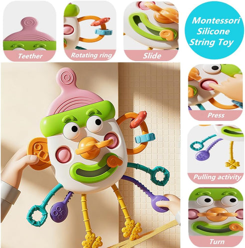 ELLECK 6-12 1-3 6 1 (0035) Baby Toys Months, Montessori Toys for Toddlers Year Old, Busy Cube Teether Infants Bath