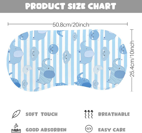 Wauprant 4pcs 100% Elephant Burp Cloths for Baby Boys Girls Cotton Blue Elephant Themed Design Burp Rags, Soft