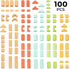 MEEYOO 100pcs 1-3, 1-3, Wooden Blocks for Toddlers Building Blocks for Toddlers Wooden Block for Baby Shower