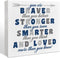 NKBINLILI Nursery Boys Room Wooden Box Sign - You Are Braver Than You