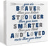 NKBINLILI Nursery Boys Room Wooden Box Sign - You Are Braver Than You