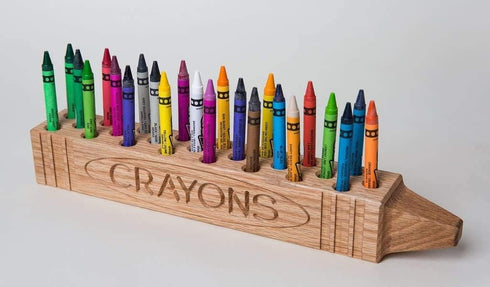 Koling Cray DisPLAY 24 Crayon Holder Display, Natural Finish