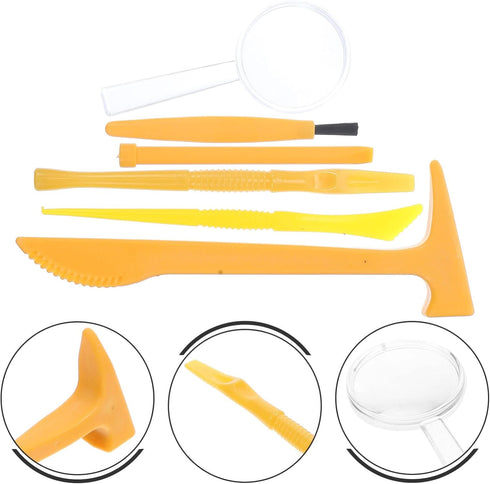 Totority Dino Eggs Dig Kit, 3 Sets Dinosaur Dig Tools Kit for Kids with Mini Hammer Chisel Brush