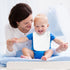 Zainpe 6Pcs Snap Muslin Cotton Baby Bibs - White Adjustable Feeding Bibs for 3 to 36 Months