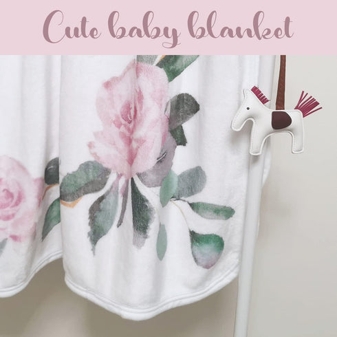 Baby Monthly Milestone Blanket for Baby Girl, Newborn Age Months Blanket Photo Prop with Growth Chart, Floral Wreath