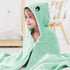 ROMASA Toddler Hooded Bath Towel, Ultra Soft Highly Absorbent Bathrobe Blanket for Boys Girls (Green Shark-Shape)