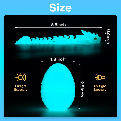 SYEFKJSA 12PCS 3D Set Printed Dragon Eggs with Dragon Inside, Mini Dragon Egg Articulated Crystal Fidget Toys for Home