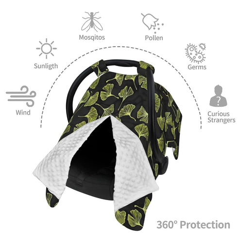Zhbvncp Ginkgo Leaves Baby Car Seat Cover & Breastfeeding Nursing Cover - Breathable Stretch Fabric Multi-Use Nursing